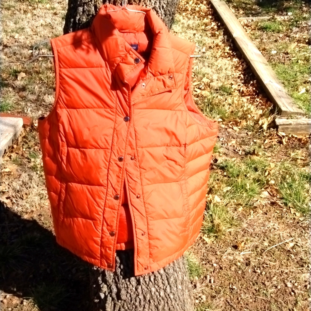 Lands'end puffer vest (burnt orange)